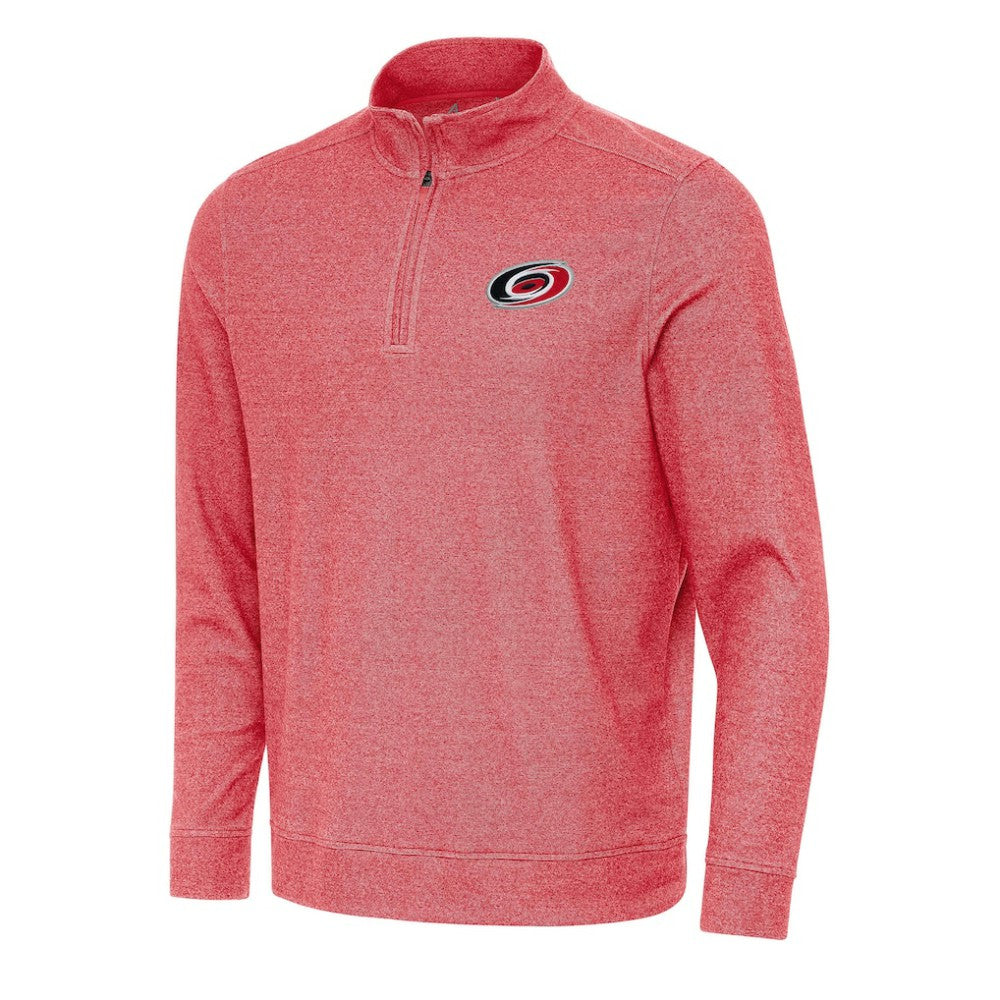 Carolina Hurricanes Antigua Subtle Quarter-Zip Sweatshirt Heather Red