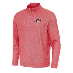 Carolina Hurricanes Antigua Subtle Quarter-Zip Sweatshirt Heather Red