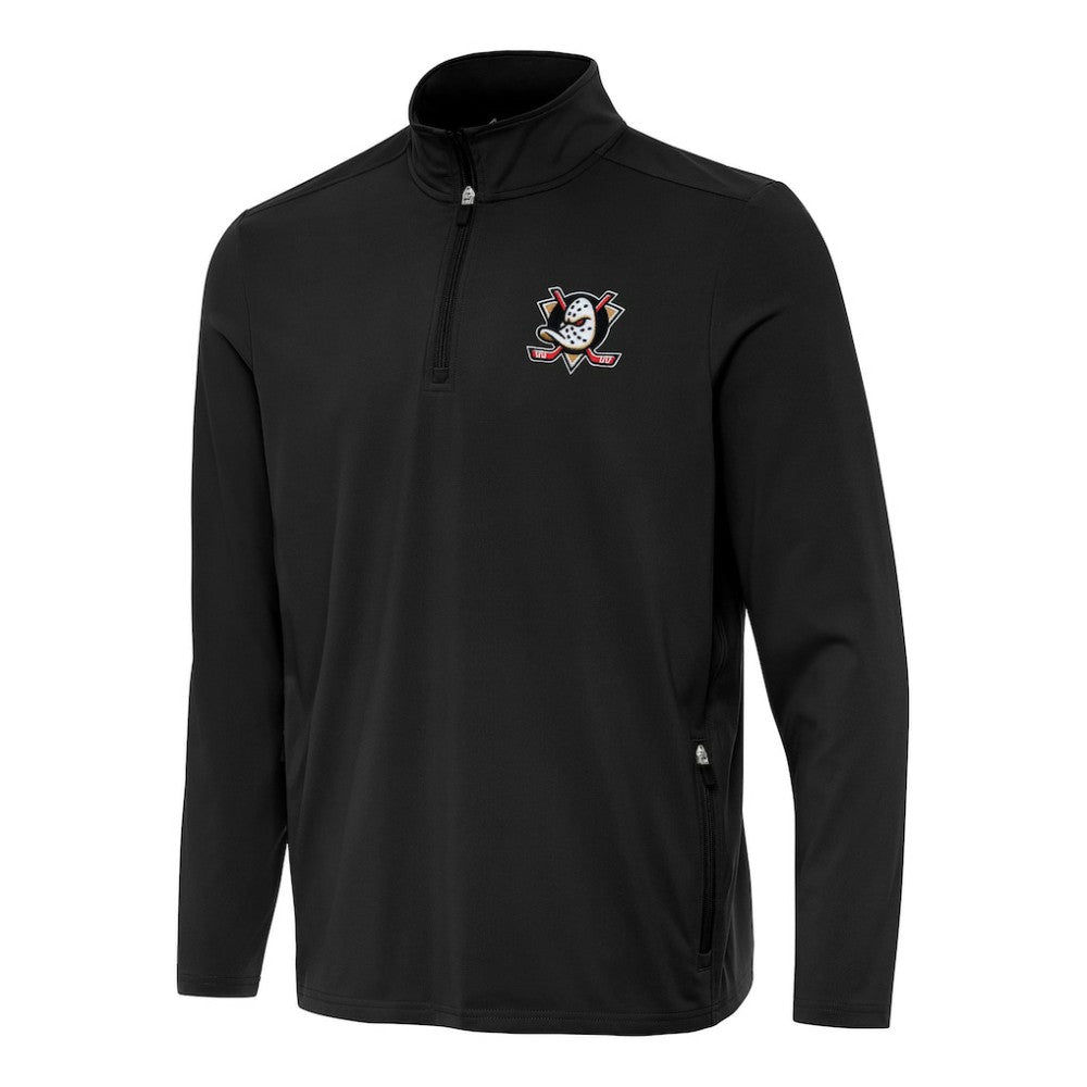 Anaheim Ducks Antigua Perilous Quarter-Zip Sweatshirt Black