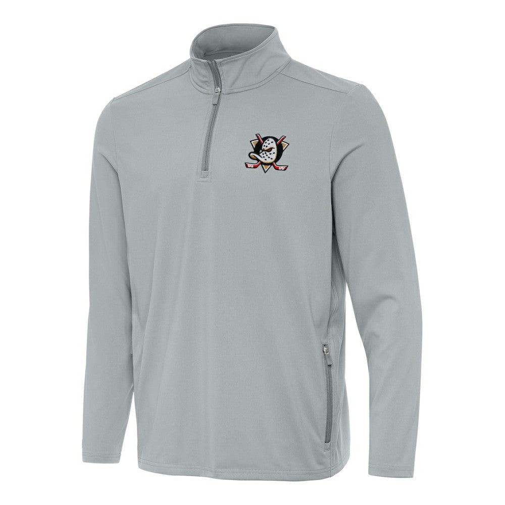 Anaheim Ducks Antigua Perilous Quarter-Zip Sweatshirt Gray