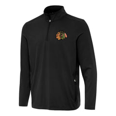 Chicago Blackhawks Antigua Perilous Quarter-Zip Sweatshirt Black