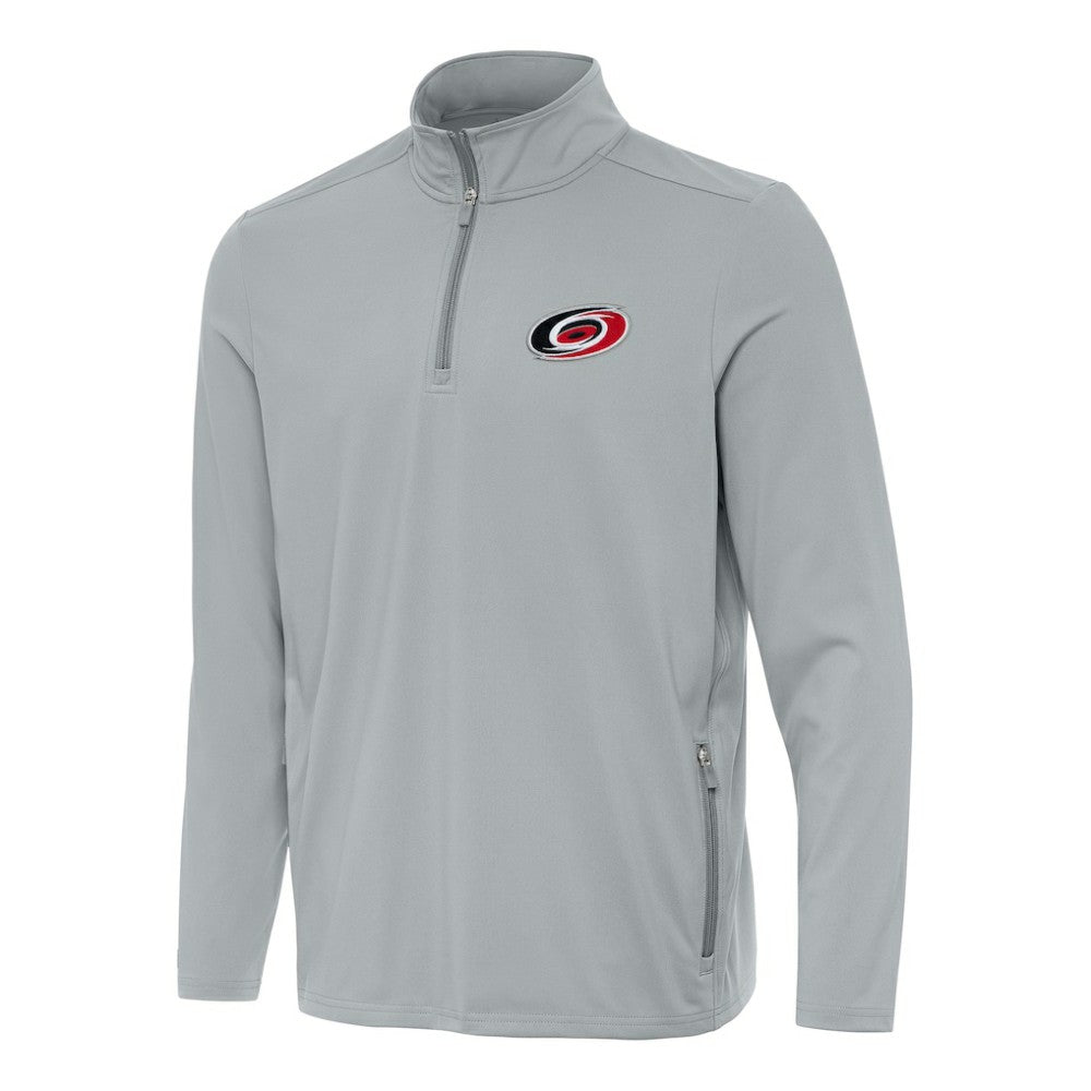 Carolina Hurricanes Antigua Perilous Quarter-Zip Sweatshirt Gray