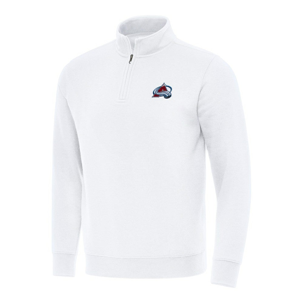 Colorado Avalanche Antigua Victory Quarter-Zip Mock Sweatshirt White