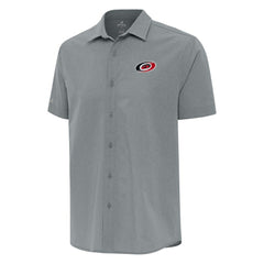Carolina Hurricanes Antigua Activate Woven Short Sleeve Button-Up Shirt Gray