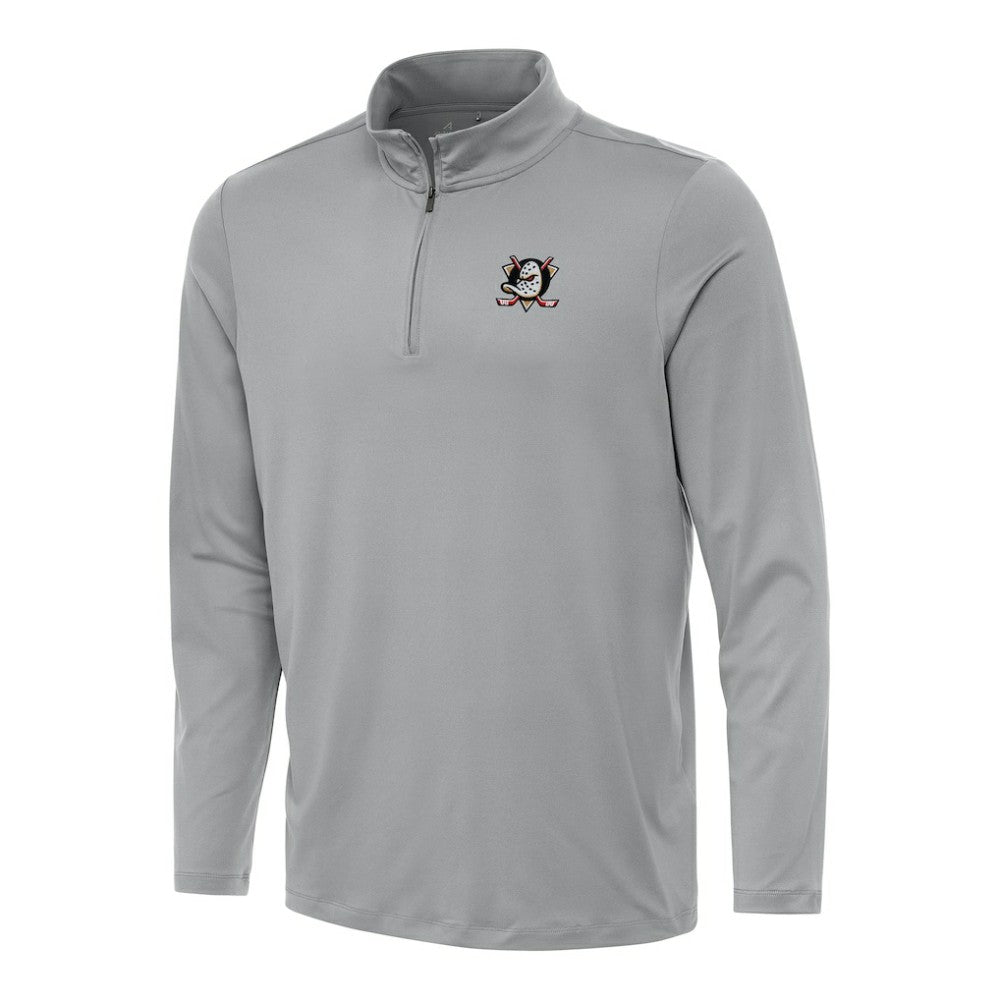 Anaheim Ducks Antigua Reprocess Quarter-Zip Top Gray