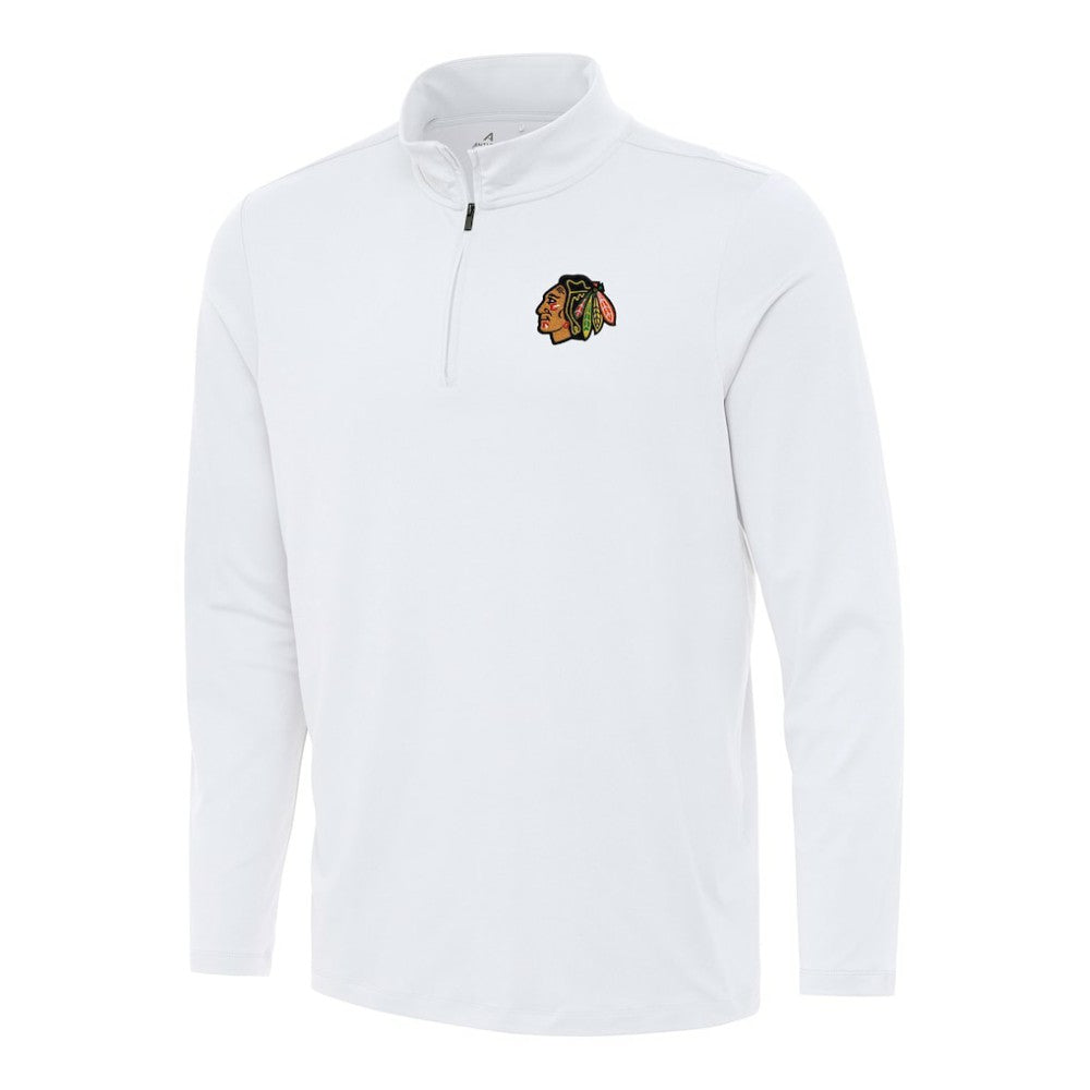 Chicago Blackhawks Antigua Reprocess Quarter-Zip Top White