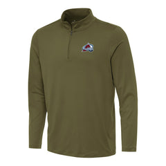 Colorado Avalanche Antigua Reprocess Quarter-Zip Top Olive