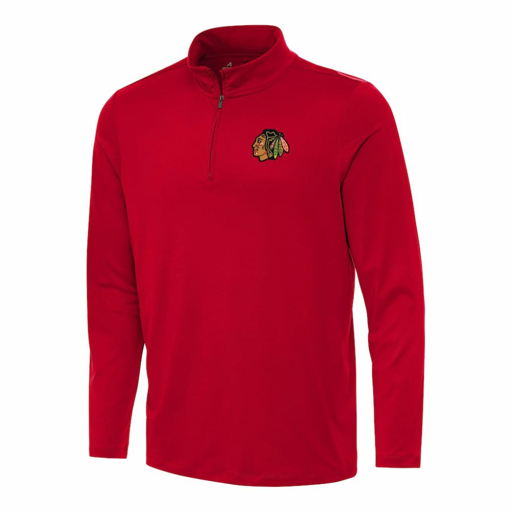 Chicago Blackhawks Antigua Reprocess Quarter-Zip Top Red