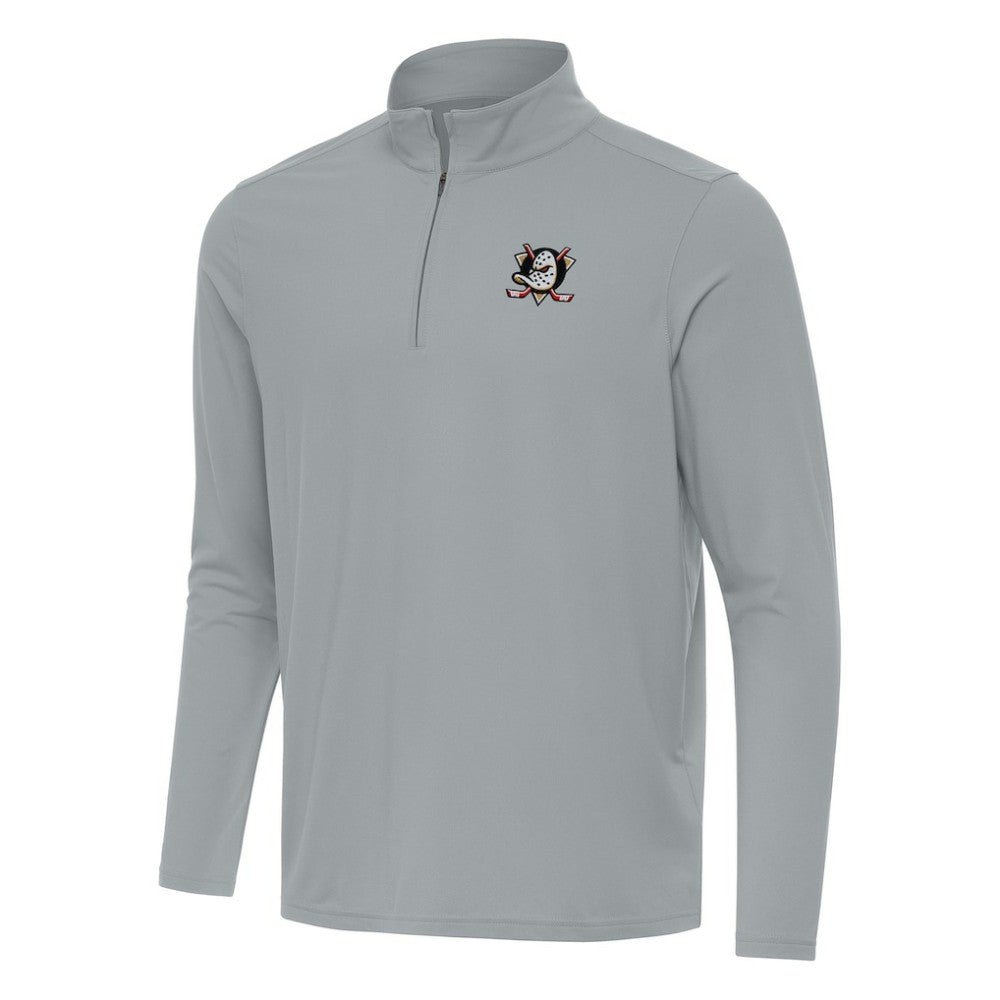 Anaheim Ducks Antigua Intent Quarter-Zip Top Gray