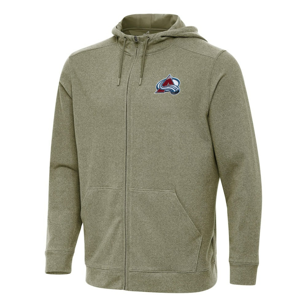 Colorado Avalanche Antigua Effortless Full-Zip Hoodie Jacket Olive