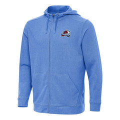 Colorado Avalanche Antigua Effortless Full-Zip Hoodie Jacket Heather Royal