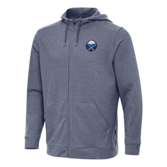 Buffalo Sabres Antigua Effortless Full-Zip Hoodie Jacket Heather Navy