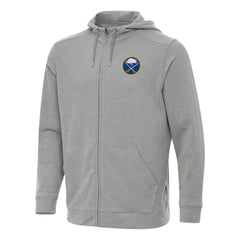 Buffalo Sabres Antigua Effortless Full-Zip Hoodie Jacket Heather Gray