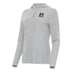 Anaheim Ducks Antigua Women's Daybreak Quarter-Zip Hoodie Heather Gray