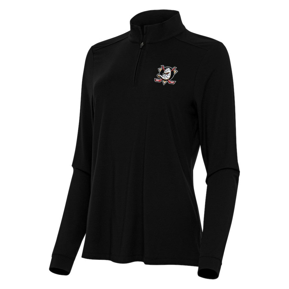 Anaheim Ducks Antigua Women's Intent Quarter-Zip Top Black