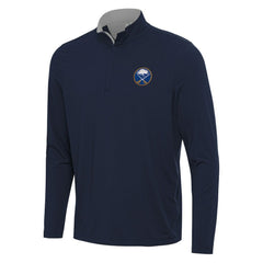 Buffalo Sabres Antigua Content Quarter-Zip Pullover Top Navy/Gray