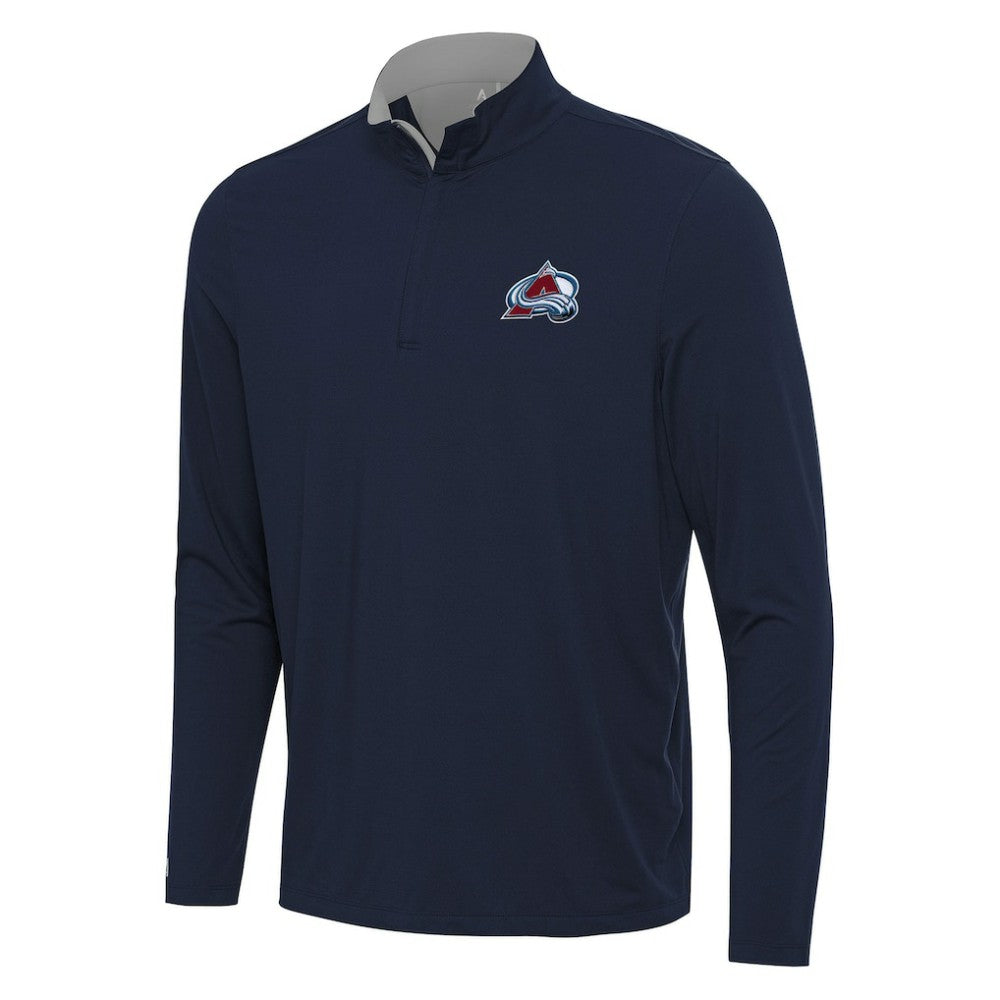 Colorado Avalanche Antigua Content Quarter-Zip Pullover Top Navy/Gray