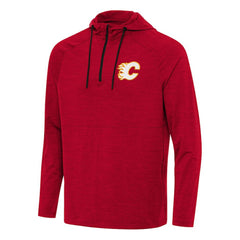 Calgary Flames Antigua Spikes Quarter-Zip Hoodie Heather Red