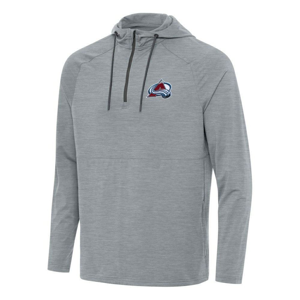 Colorado Avalanche Antigua Spikes Quarter-Zip Hoodie Heather Gray