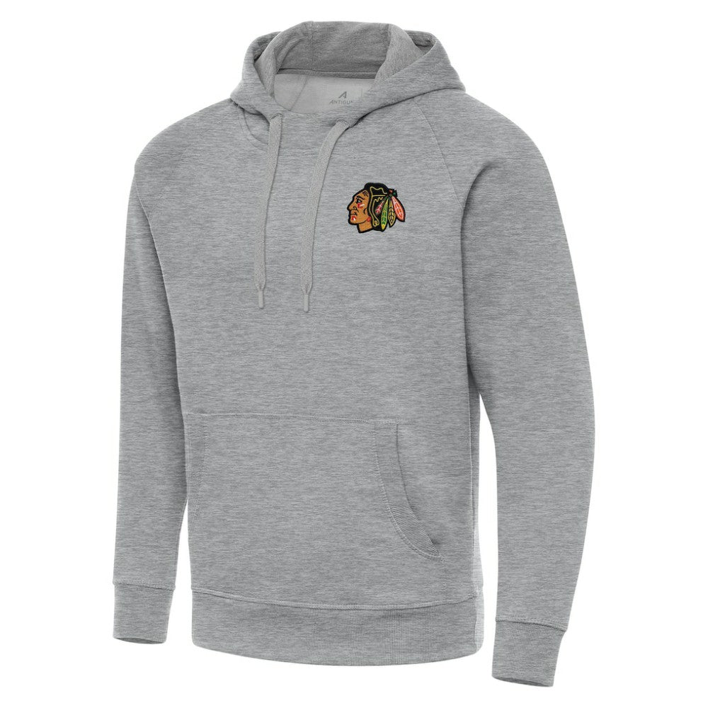 Chicago Blackhawks Antigua Big & Tall Victory Pullover Hoodie Heather Gray