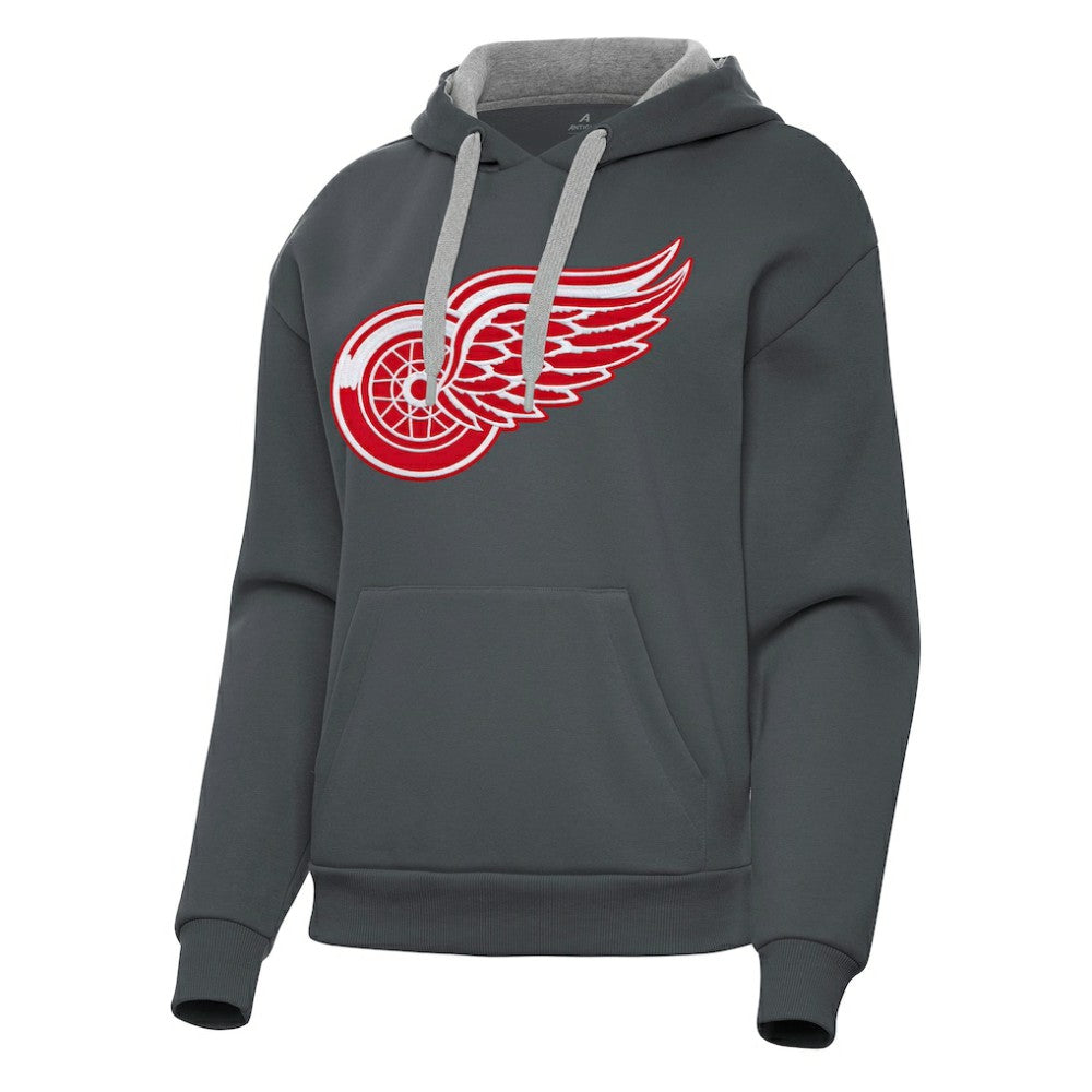 Detroit Red Wings Antigua Women's Victory Pullover Hoodie Charcoal