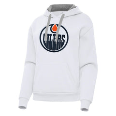 Edmonton Oilers Antigua Women's Victory Pullover Hoodie White
