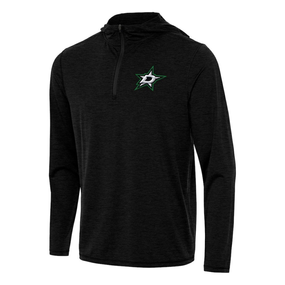 Dallas Stars Antigua Tidy Quarter-Zip Hoodie Heather Black
