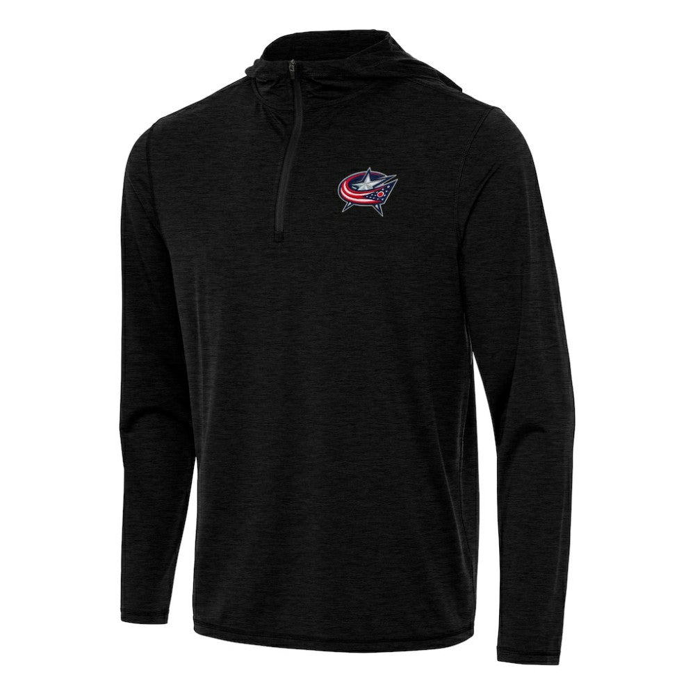 Columbus Blue Jackets Antigua Tidy Quarter-Zip Hoodie Heather Black