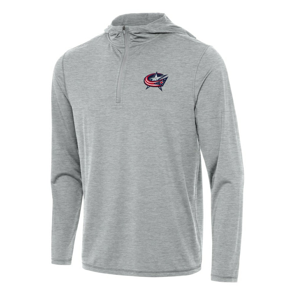 Columbus Blue Jackets Antigua Tidy Quarter-Zip Hoodie Heather Gray