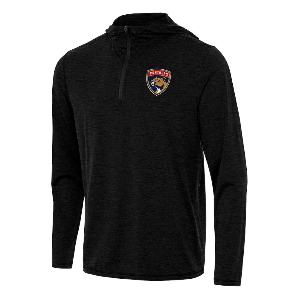 Florida Panthers Antigua Tidy Quarter-Zip Hoodie Heather Black