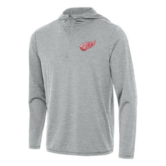 Detroit Red Wings Antigua Tidy Quarter-Zip Hoodie Heather Gray