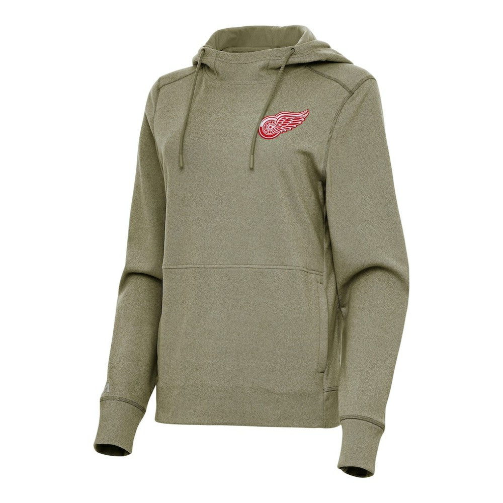 Detroit Red Wings Antigua Women's Justice Pullover Hoodie Olive