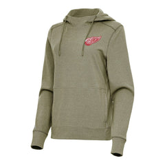 Detroit Red Wings Antigua Women's Justice Pullover Hoodie Olive