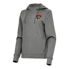 Florida Panthers Antigua Women's Justice Pullover Hoodie Heather Black