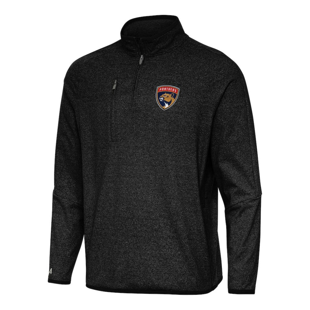 Florida Panthers Antigua Certain Quarter-Zip Tri-Blend Sweatshirt Heather Black