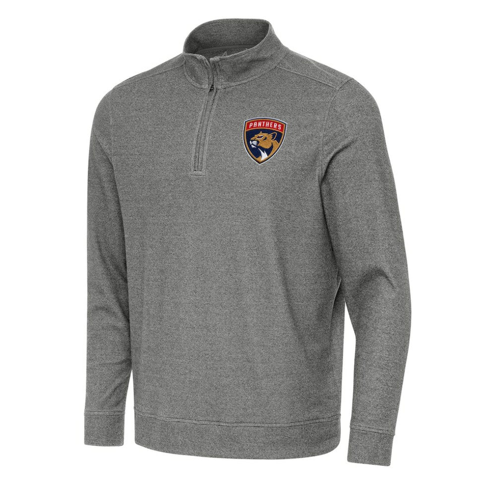 Florida Panthers Antigua Subtle Quarter-Zip Sweatshirt Heather Black