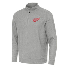 Detroit Red Wings Antigua Subtle Quarter-Zip Sweatshirt Heather Gray