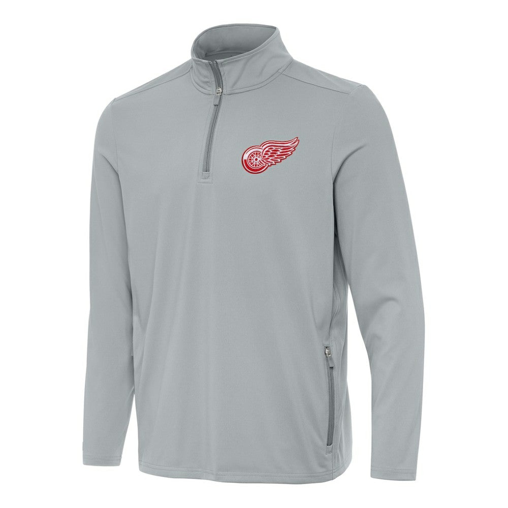Detroit Red Wings Antigua Perilous Quarter-Zip Sweatshirt Gray