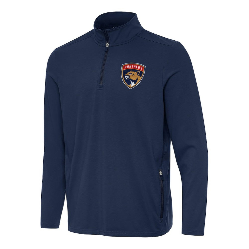 Florida Panthers Antigua Perilous Quarter-Zip Sweatshirt Navy