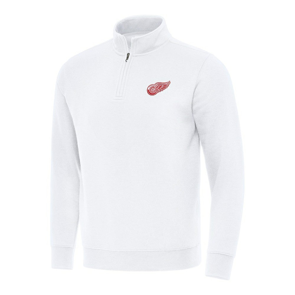Detroit Red Wings Antigua Victory Quarter-Zip Mock Sweatshirt White