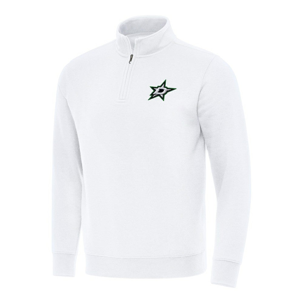 Dallas Stars Antigua Victory Quarter-Zip Mock Sweatshirt White