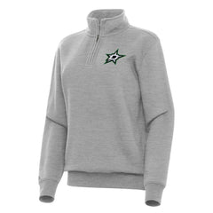 Dallas Stars Antigua Women's Victory Quarter-Zip Sweatshirt Heather Gray
