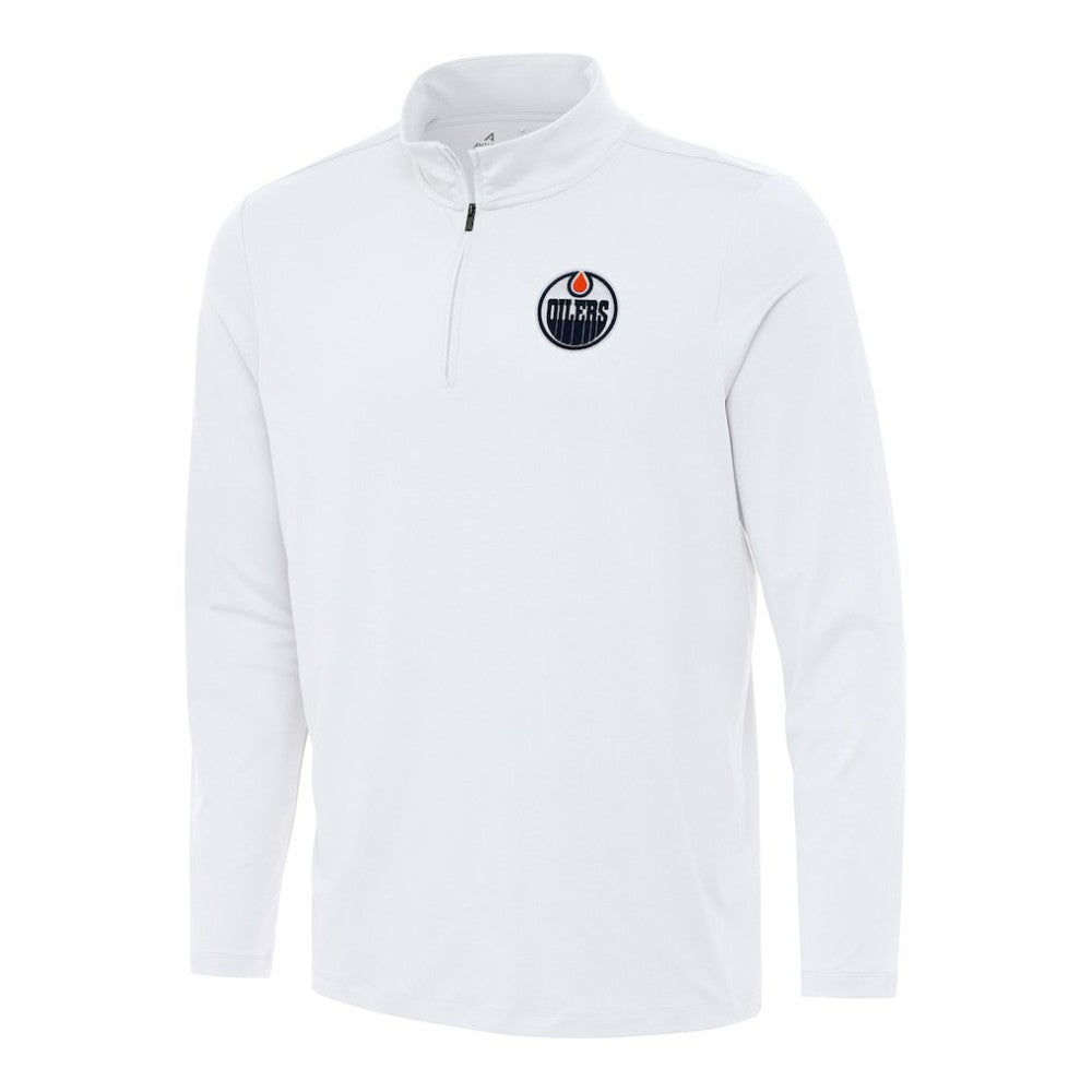 Edmonton Oilers Antigua Reprocess Quarter-Zip Top White