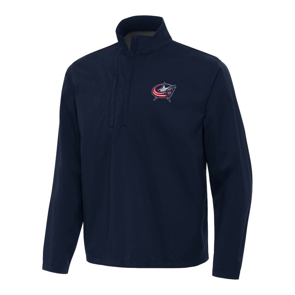 Columbus Blue Jackets Antigua Brisk Quarter-Zip Windbreaker Navy