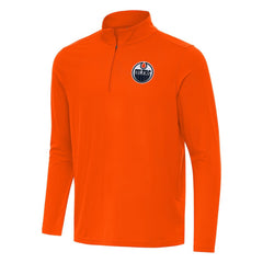 Edmonton Oilers Antigua Intent Quarter-Zip Top Orange