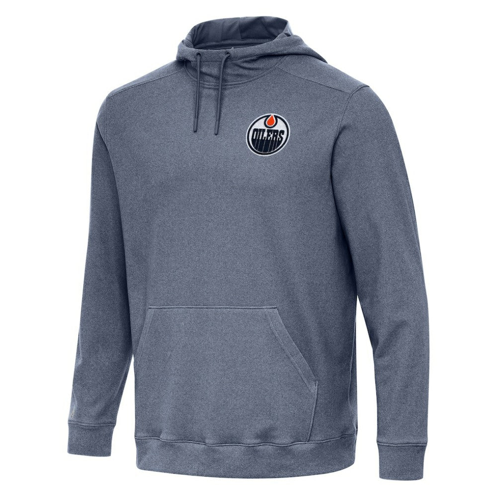 Edmonton Oilers Antigua Cloud Pullover Hoodie Heather Navy