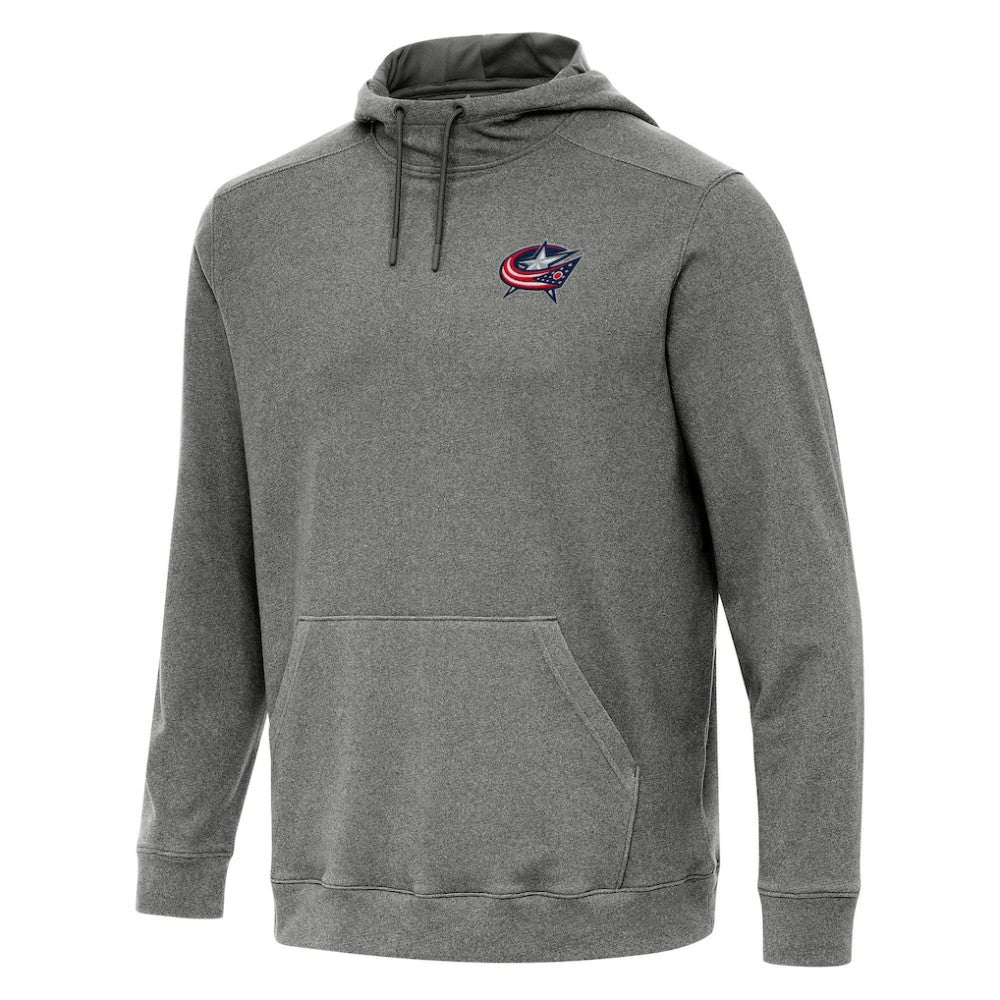Columbus Blue Jackets Antigua Cloud Pullover Hoodie Heather Black