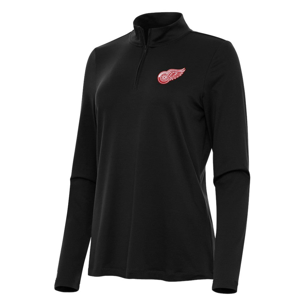 Detroit Red Wings Antigua Women's Reprocess Quarter-Zip Top Black