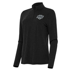 Los Angeles Kings Antigua Women's Bright Quarter-Zip Top Heather Black