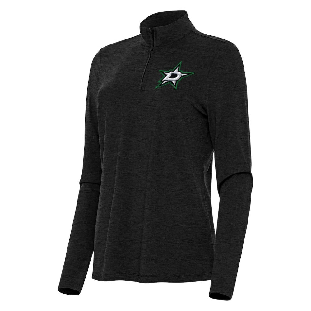 Dallas Stars Antigua Women's Bright Quarter-Zip Top Heather Black